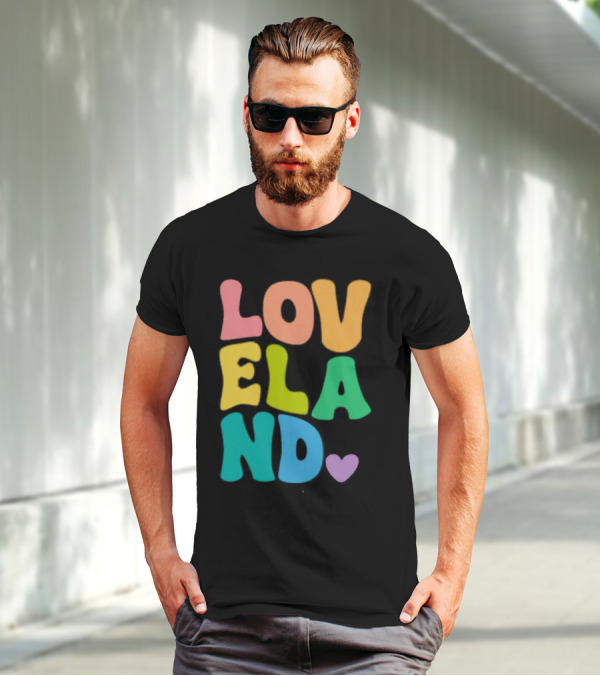 Loveland Rainbow Letters With Heart T-Shirt