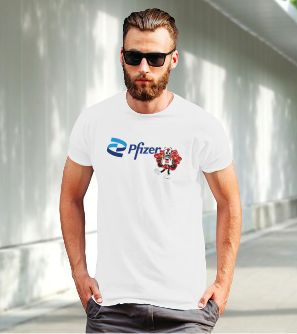 Pfizer New Mascot Clotty With Bear Character And Energy Burst T-Shirt