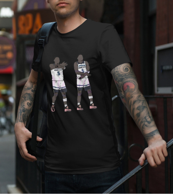 Minnesota Number 5 Chop Celebration Basketball Player Action T-Shirt