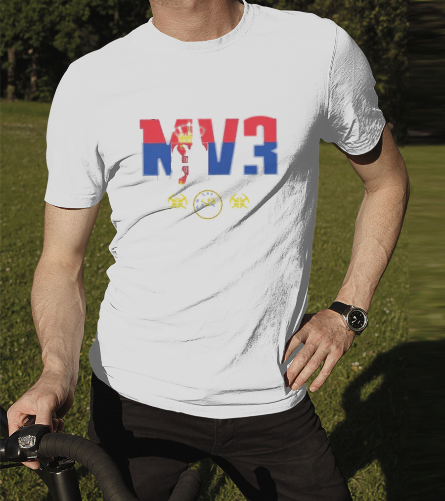 Denver Nuggets MV3 Serbian Flag Icons T-Shirt