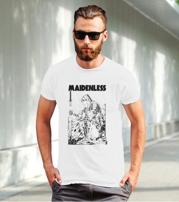 Maidenless Vintage Knight Artwork In Monochrome T-Shirt