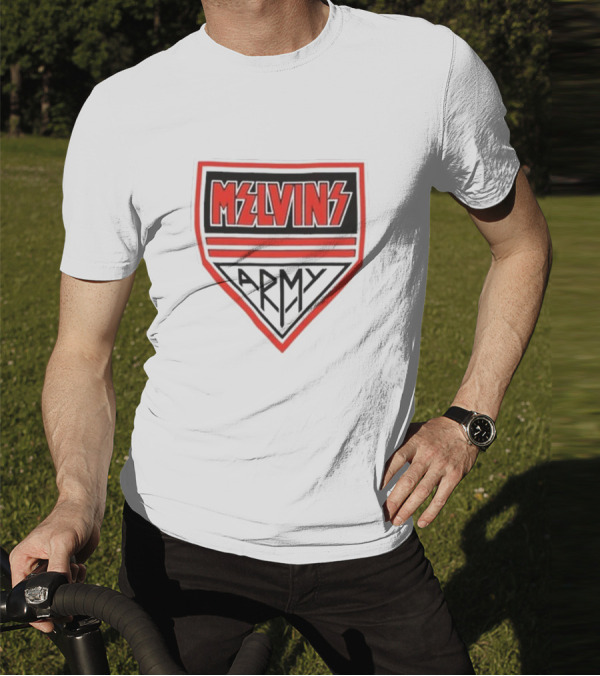 Melvins Army Emblem Red Black Badge T-Shirt