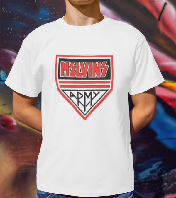 Melvins Army Emblem Red Black Badge T-Shirt