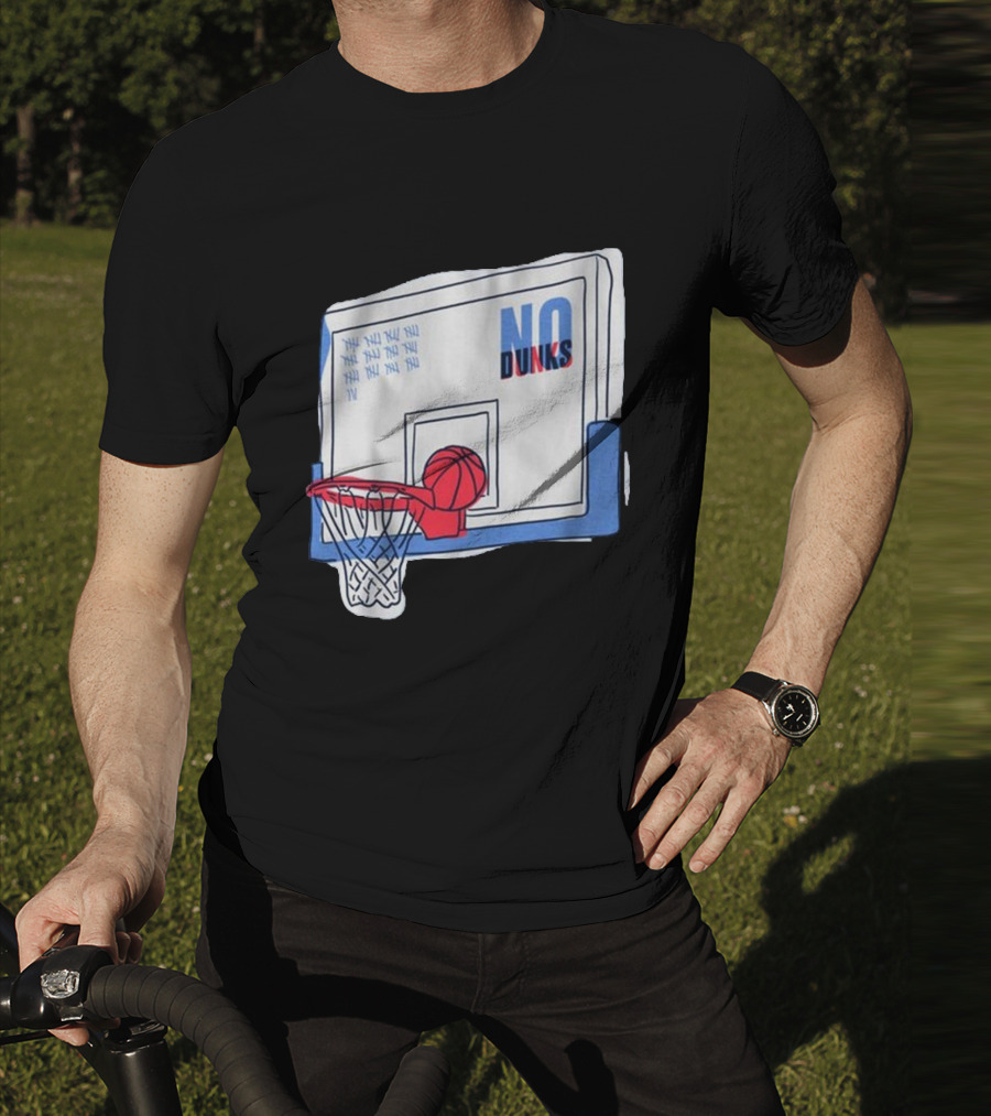 No Dunks Basketball Backboard With Tally Marks And Ball Wedgie T-Shirt