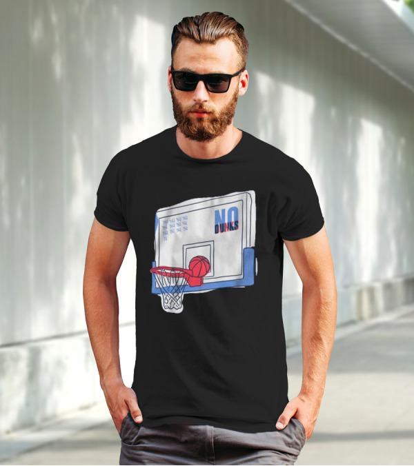 No Dunks Basketball Backboard With Tally Marks And Ball Wedgie T-Shirt