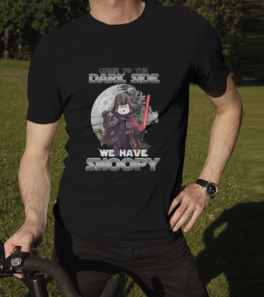 Come To The Dark Side We Have Snoopy Star Wars Death Star Darth Vader Peanuts Crossover T-Shirt