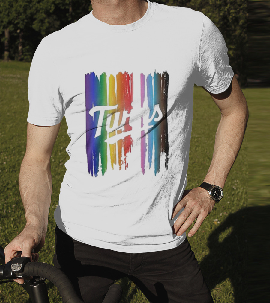Twins Pride Day Rainbow Brush Strokes T-Shirt