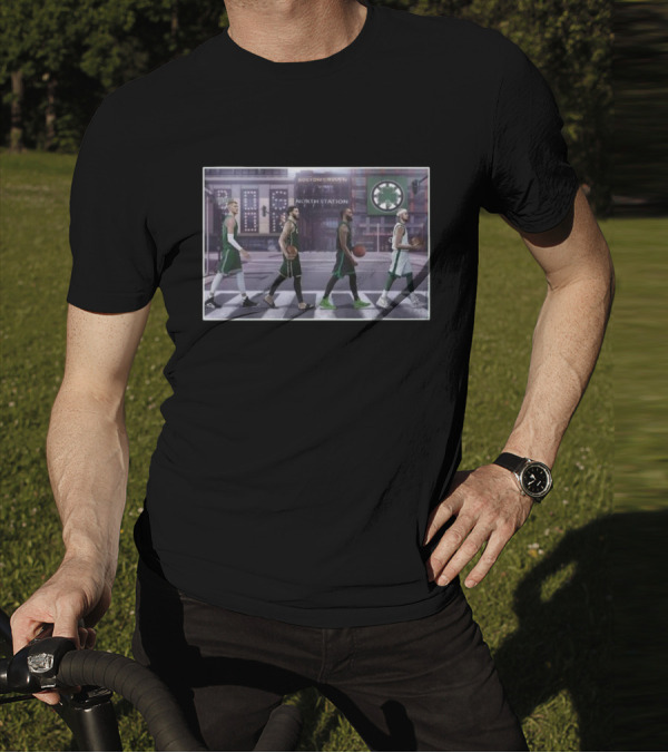 Boston Celtics Players Walking The Green Line North Station Boston Sports T-Shirt