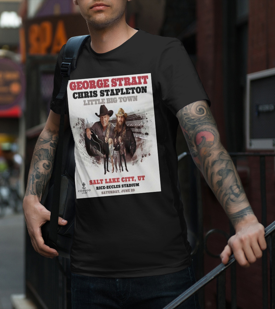 George Strait Chris Stapleton Little Big Town Salt Lake City UT Rice-Eccles Stadium Saturday June 29 T-Shirt