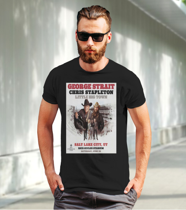 George Strait Chris Stapleton Little Big Town Salt Lake City UT Rice-Eccles Stadium Saturday June 29 T-Shirt