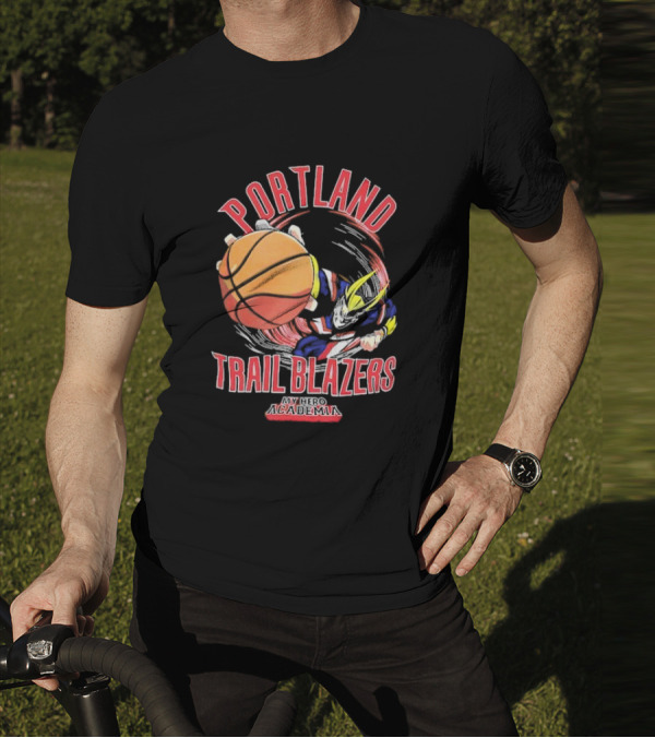 Portland Trail Blazers My Hero Academia All Might Basketball Smash T-Shirt