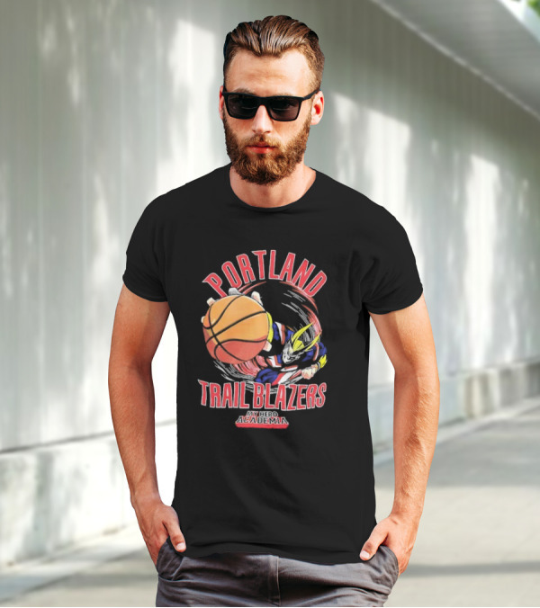 Portland Trail Blazers My Hero Academia All Might Basketball Smash T-Shirt