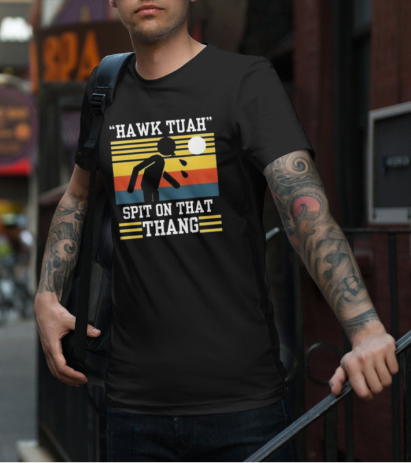 HAWK TUAH SPIT ON THAT THANG VINTAGE RETRO STRIPES T-Shirt