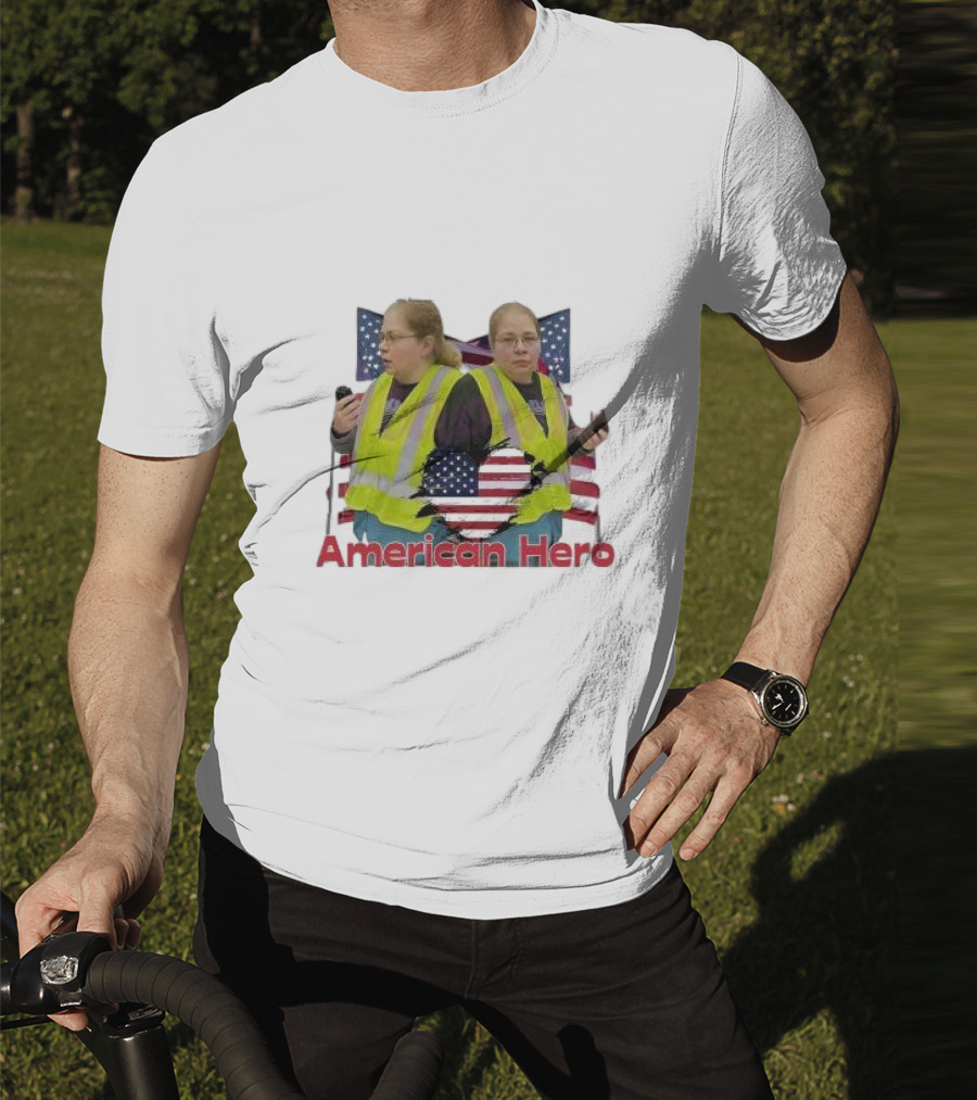 Gail Lewis American Hero Stars And Stripes Reflection T-Shirt