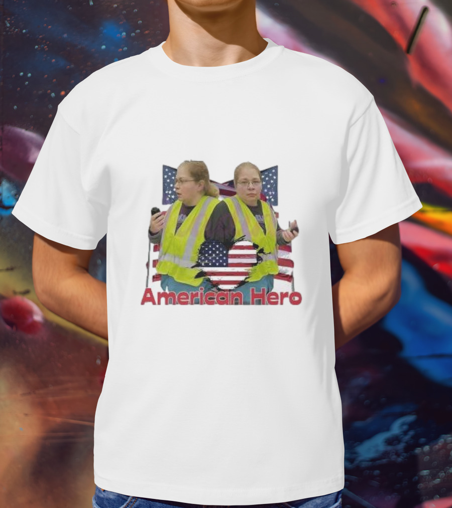 Gail Lewis American Hero Stars And Stripes Reflection T-Shirt