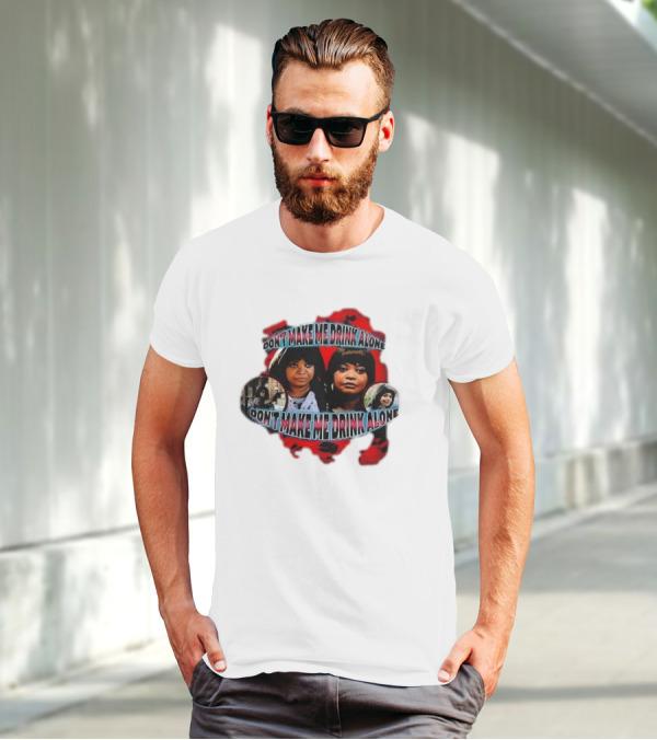 Octavia Spencer Don't Make Me Drink Alone Red Highlighted Faces T-Shirt
