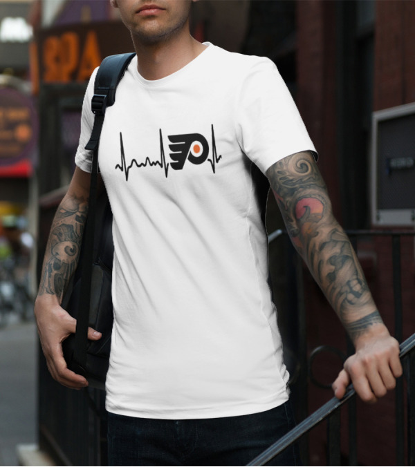 Philadelphia Flyers Heartbeat Logo Hockey T-Shirt