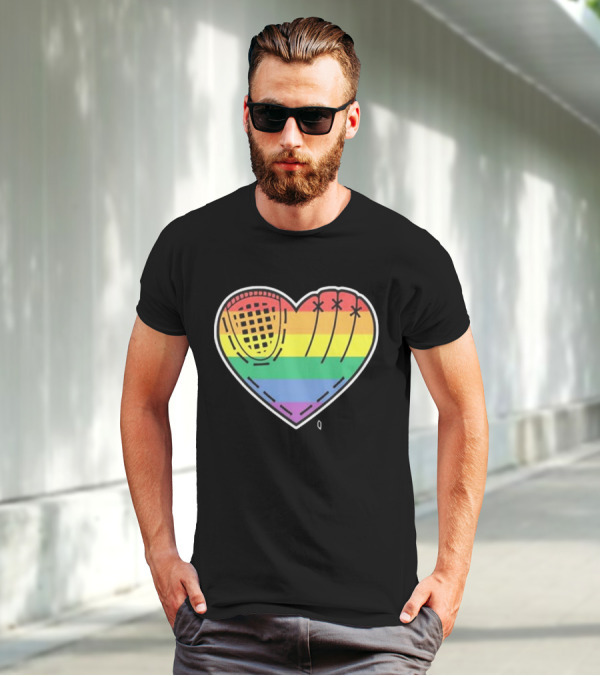 Pride Rainbow Baseball Glove Heart T-Shirt