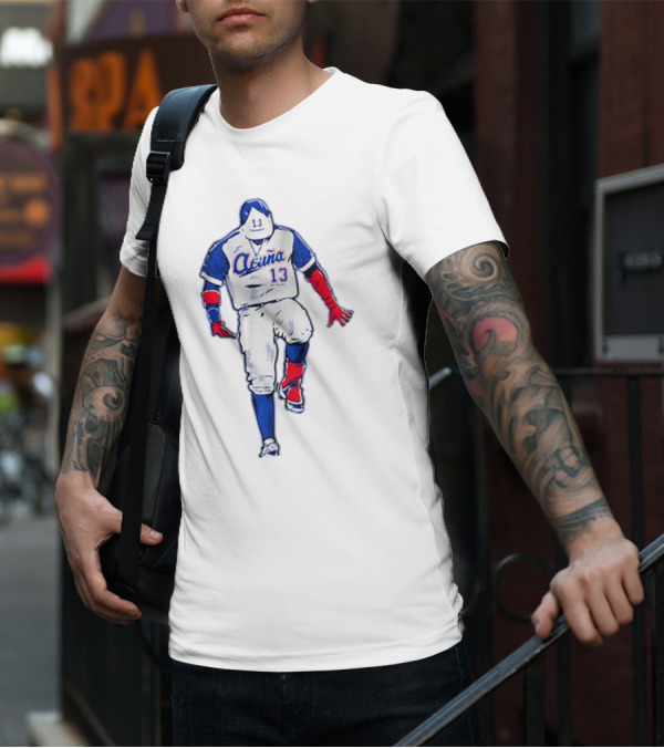 Ronald Acuña Jr. Number 13 Bold Pose Signature T-Shirt