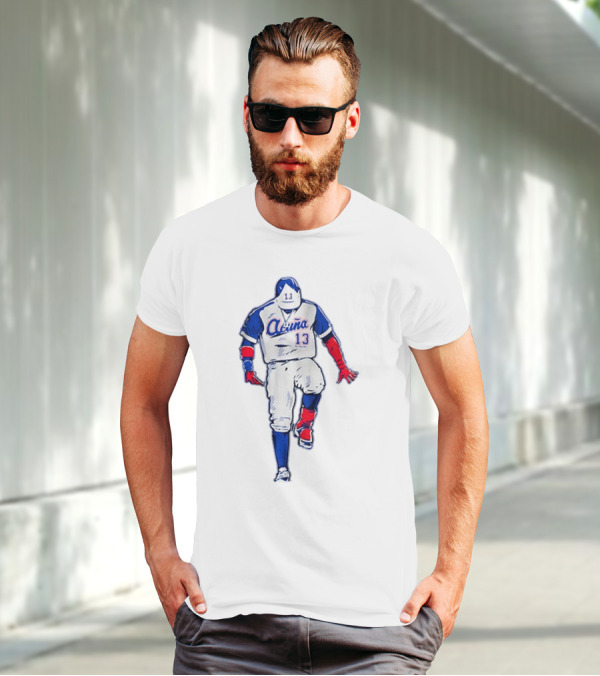 Ronald Acuña Jr. Number 13 Bold Pose Signature T-Shirt