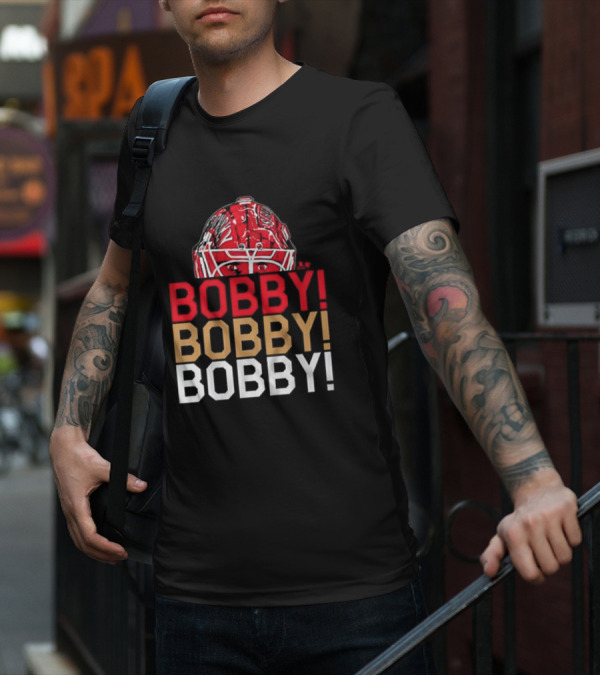 BOBBY BOBBY BOBBY Chant Featuring Sergei Bobrovsky Helmet T-Shirt