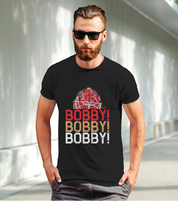 BOBBY BOBBY BOBBY Chant Featuring Sergei Bobrovsky Helmet T-Shirt