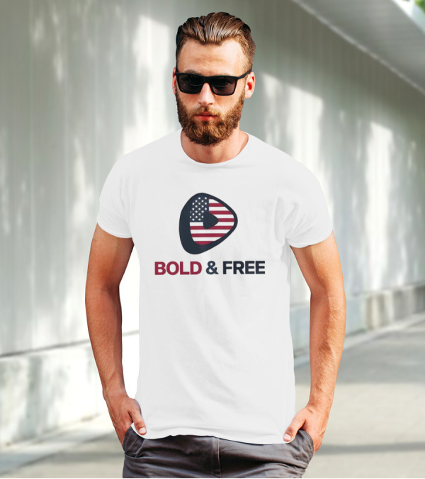 Bold And Free USA Rick Racela Flag T-Shirt