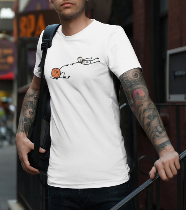 Paint Porzin-God Basketball Stick Figure Relaxation T-Shirt