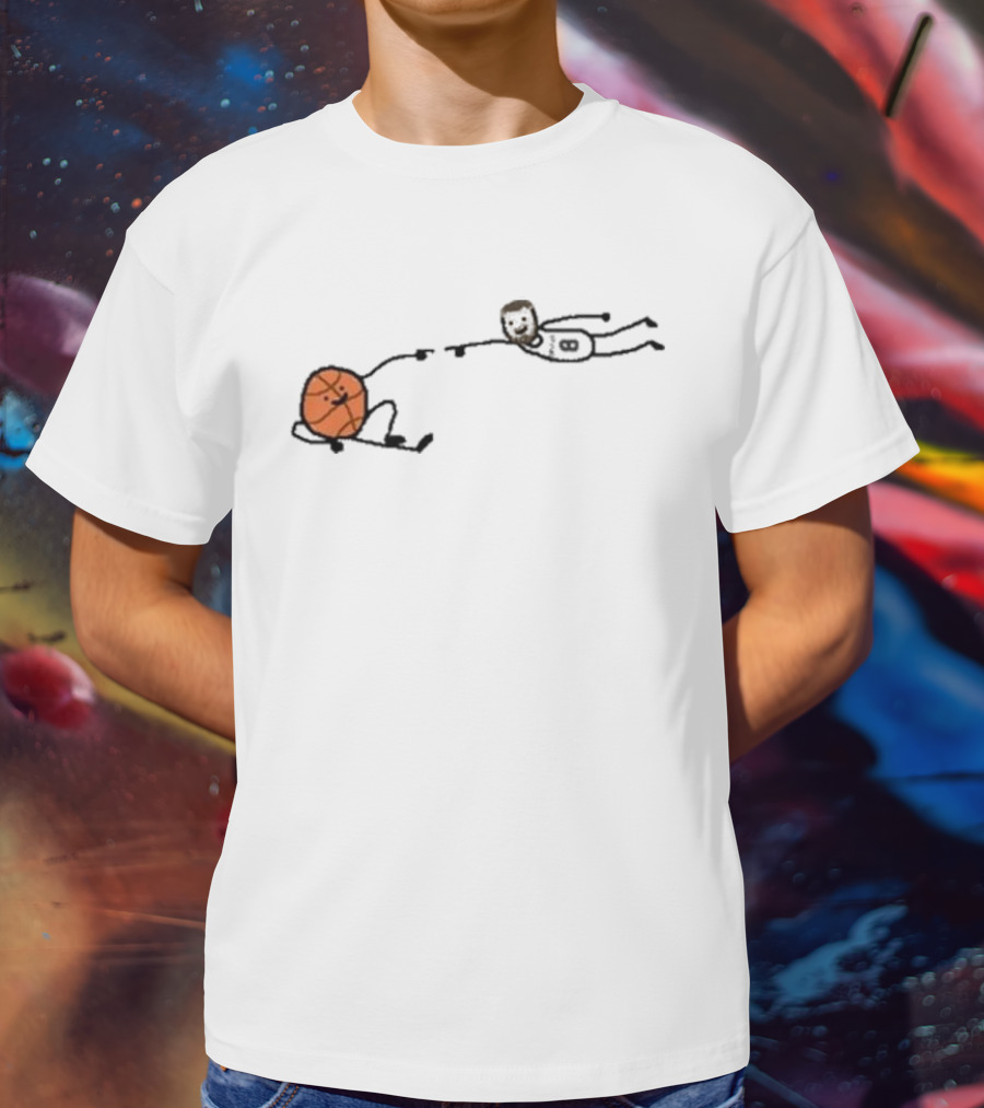Paint Porzin-God Basketball Stick Figure Relaxation T-Shirt