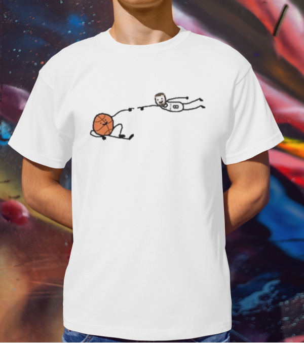 Paint Porzin-God Basketball Stick Figure Relaxation T-Shirt