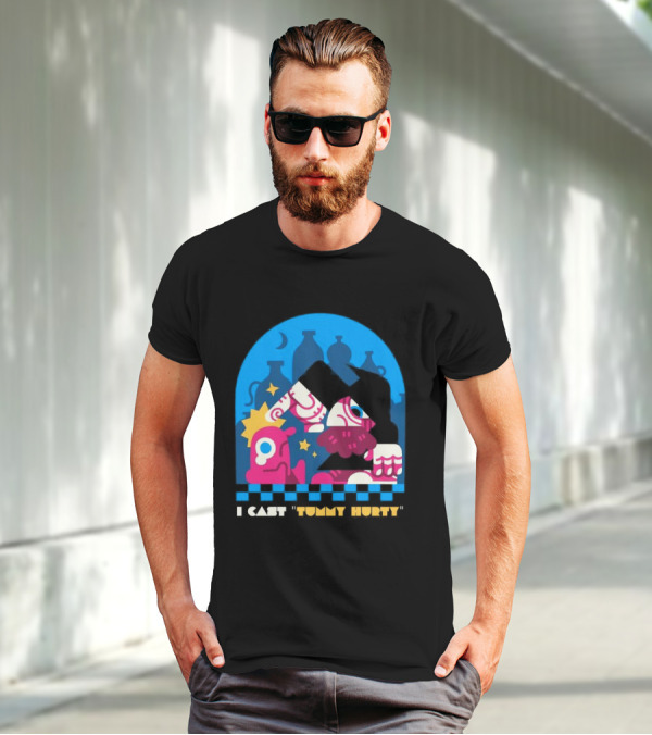 I Cast Tummy Hurty The Forbidden Spell Potion Bottles Stars T-Shirt