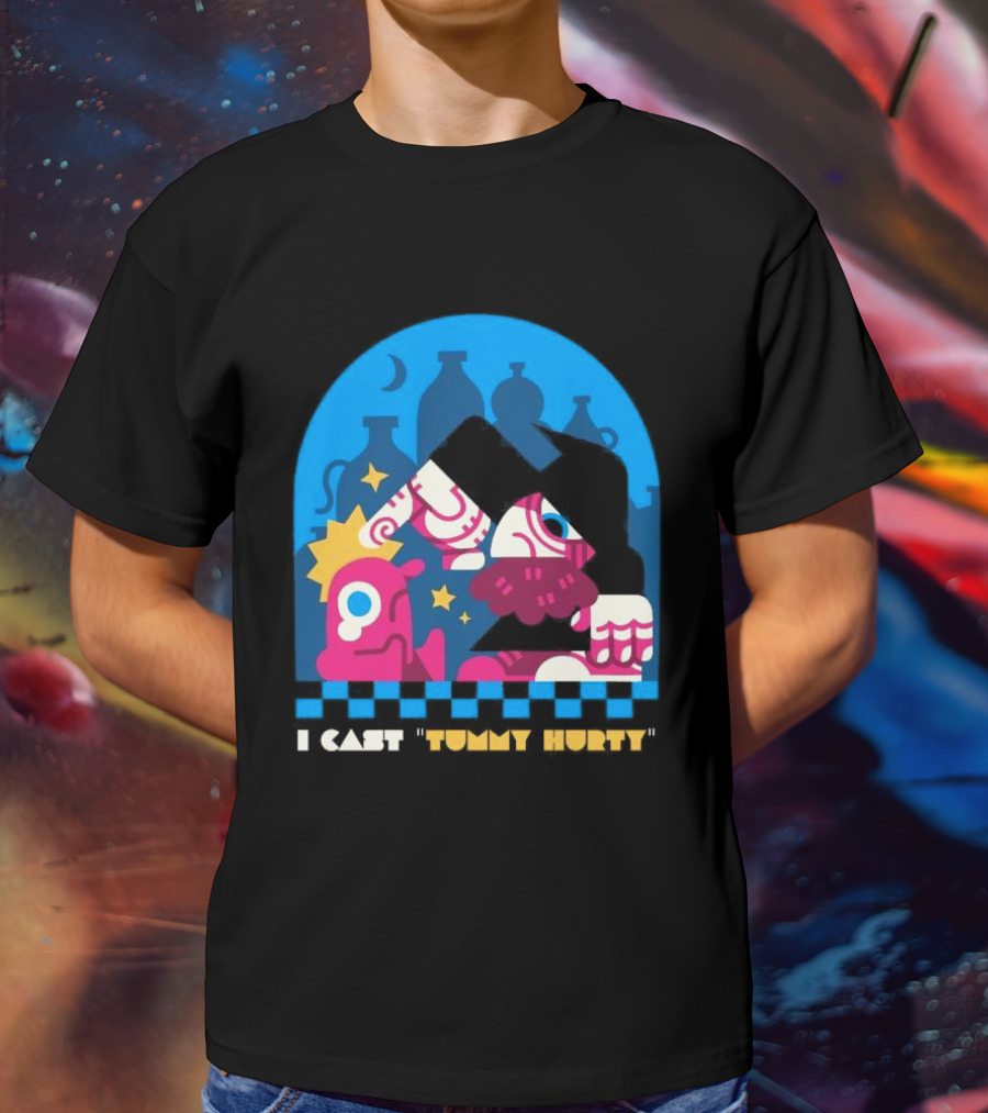 I Cast Tummy Hurty The Forbidden Spell Potion Bottles Stars T-Shirt