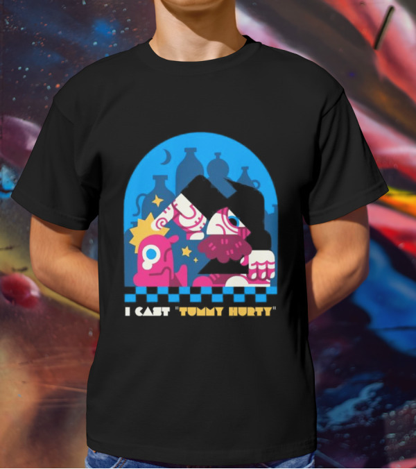 I Cast Tummy Hurty The Forbidden Spell Potion Bottles Stars T-Shirt