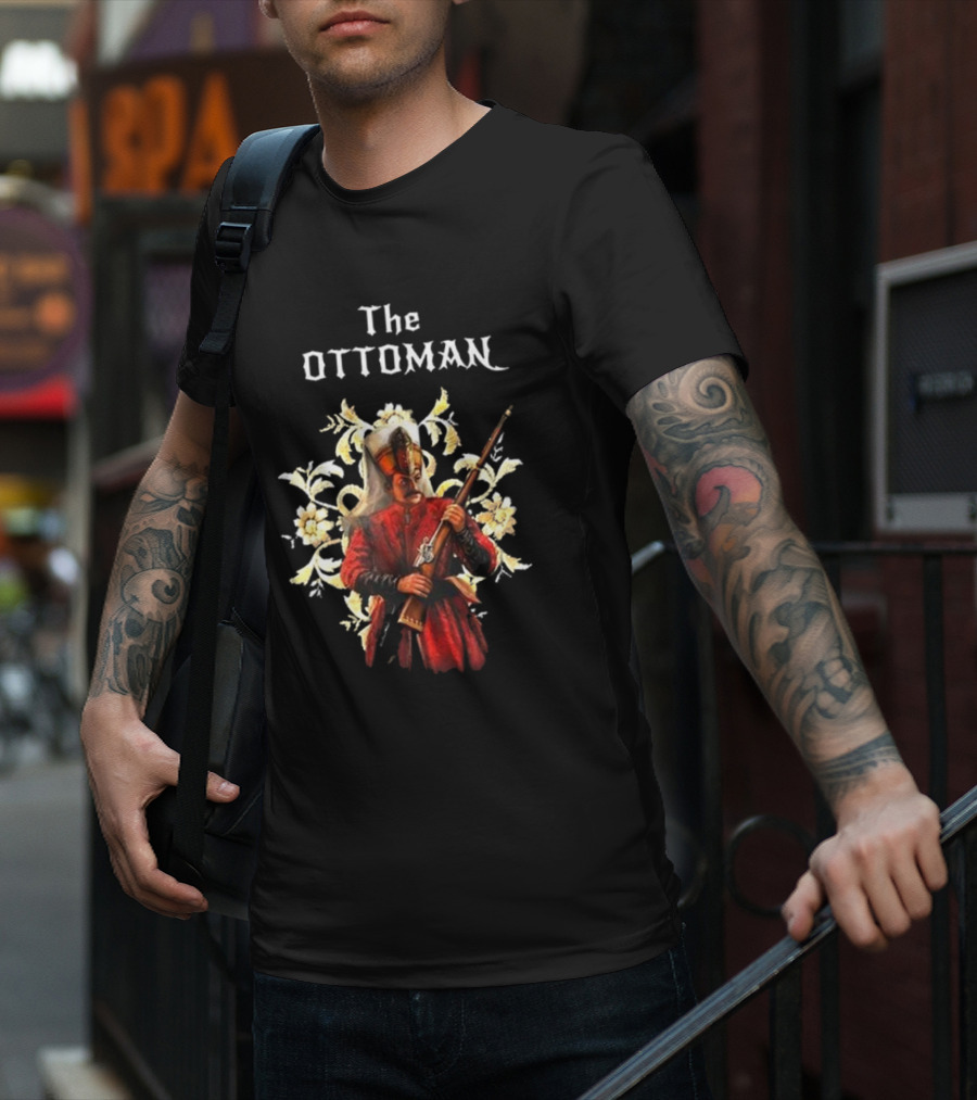 The Ottoman Sultan With Rifle And Floral Motif T-Shirt