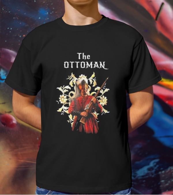 The Ottoman Sultan With Rifle And Floral Motif T-Shirt