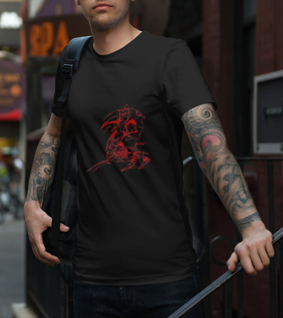Guilty Gear Archival Record Sol And Ky Red Abstract T-Shirt