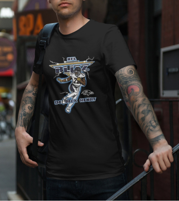 NFL Blitz Ravens Derrick Henry Electric Baltimore Action T-Shirt