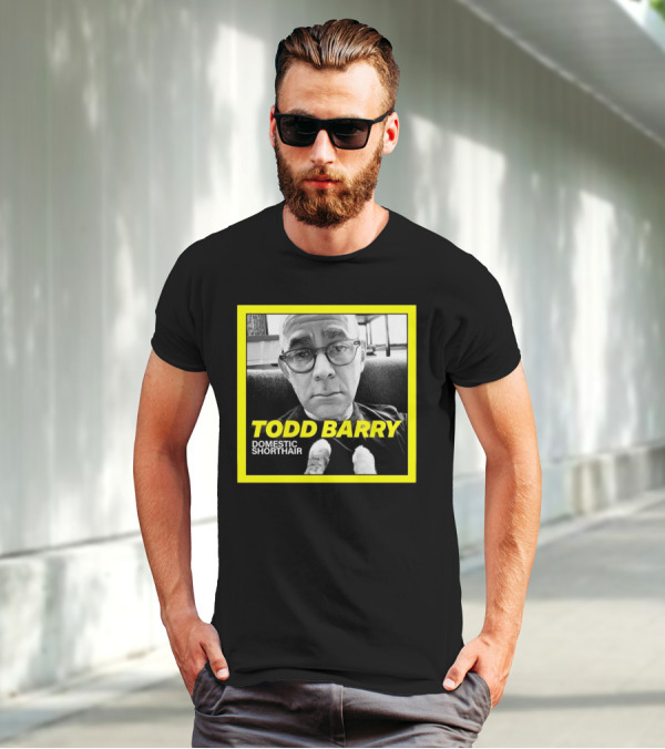Todd Barry Domestic Shorthair Portrait With Cat Paws T-Shirt