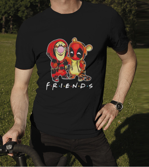 Friends Disney Winnie The Pooh Tigger And Deadpool T-Shirt