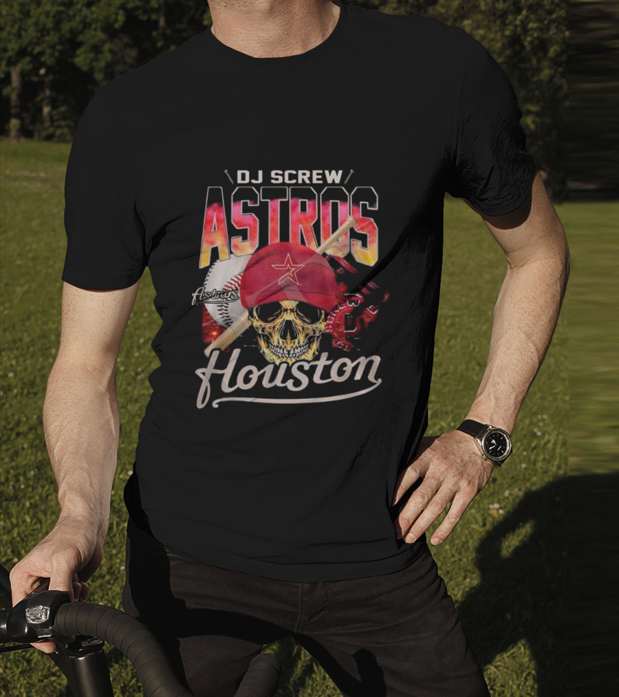 DJ Screw Astros Skull Baseball Houston T-Shirt