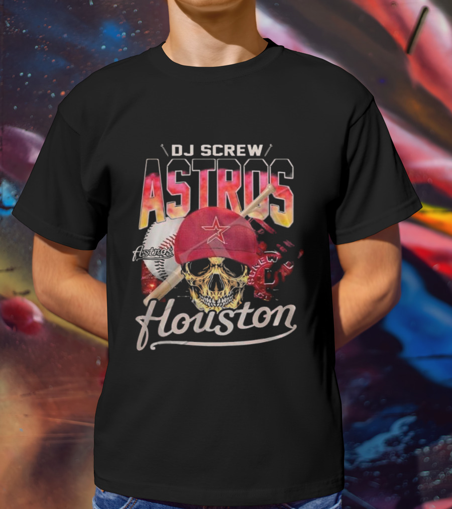 DJ Screw Astros Skull Baseball Houston T-Shirt