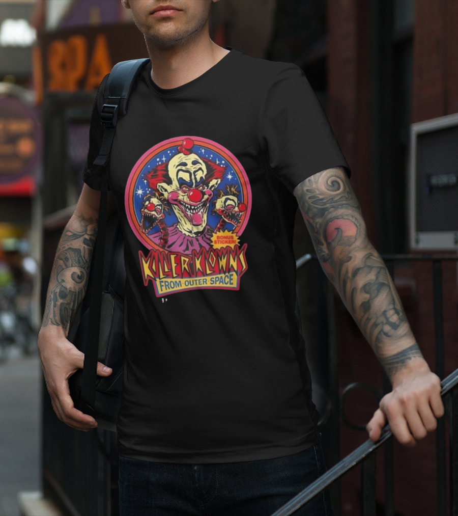 Killer Klowns From Outer Space Bonus Sticker T-Shirt