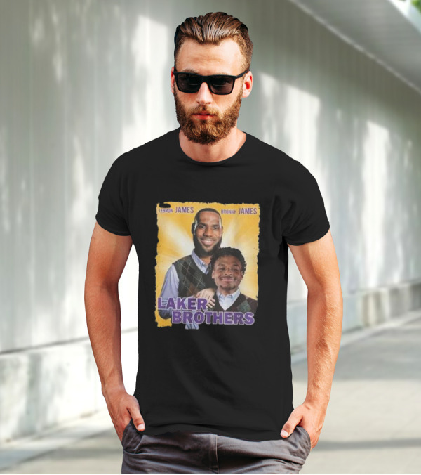 Lebron James Bronny James Laker Brothers T-Shirt