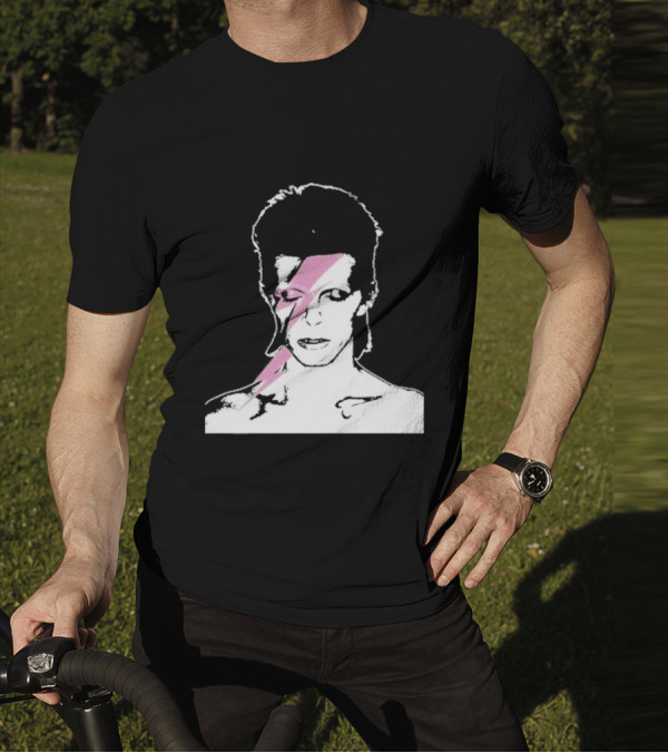Ziggy Stardust Pink Lightning Bolt Iconic Tribute Carrie Bradshaw Connection T-Shirt