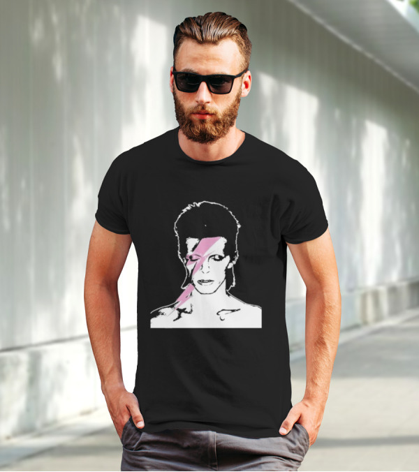 Ziggy Stardust Pink Lightning Bolt Iconic Tribute Carrie Bradshaw Connection T-Shirt