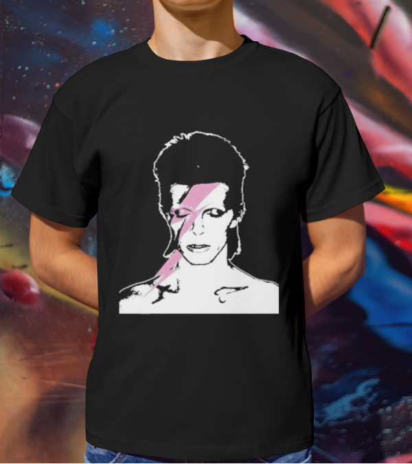 Ziggy Stardust Pink Lightning Bolt Iconic Tribute Carrie Bradshaw Connection T-Shirt
