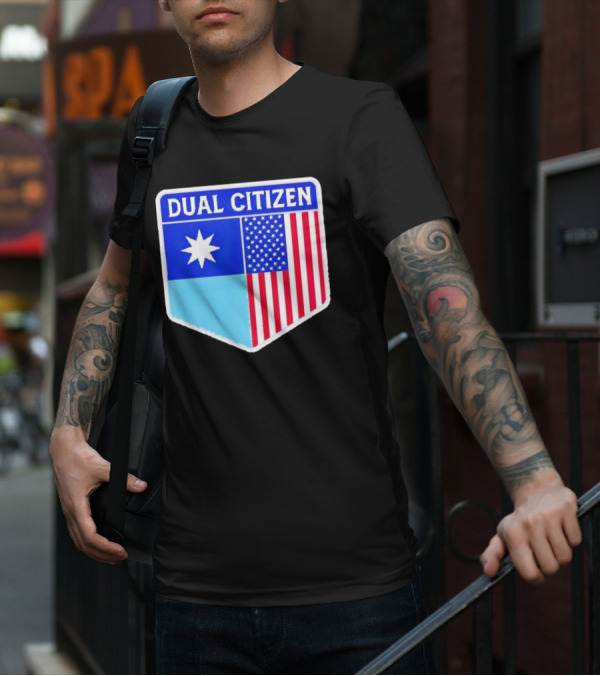 Dual Citizen Of Minnesota And USA Flag Badge T-Shirt