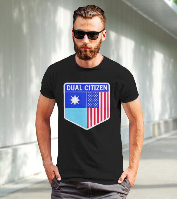 Dual Citizen Of Minnesota And USA Flag Badge T-Shirt