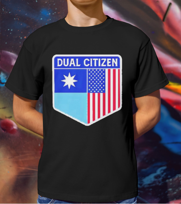 Dual Citizen Of Minnesota And USA Flag Badge T-Shirt