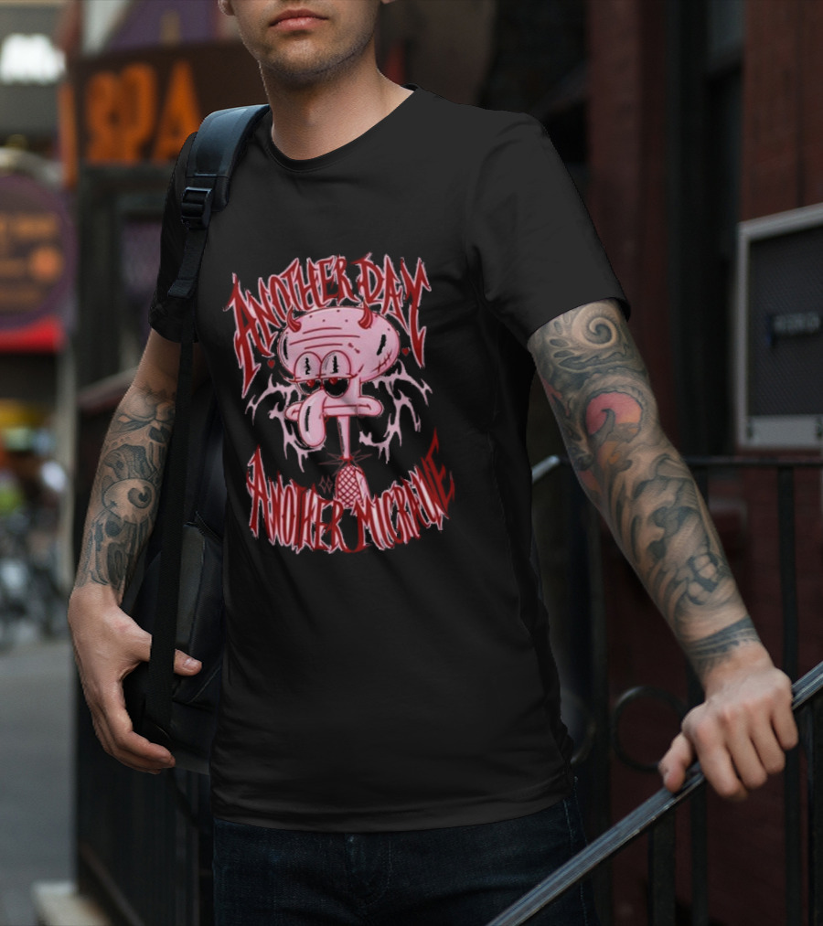 Lovecore Squidward Another Day Another Migraine Devil Horns Aesthetic T-Shirt